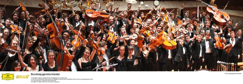 Alexander Shelley and Germany's National Youth Orchestra (Bundesjugendorchester) during recording of their album 'Peter and the Wold in Hollywood'